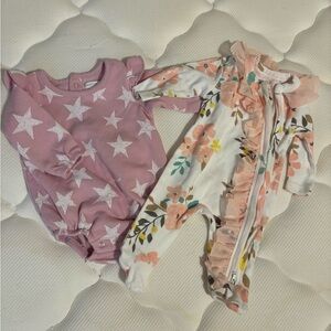 Unknown Brand Pink Star & Floral One-Piece Bundle for Kids